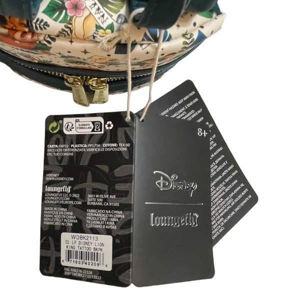 NEW Loungefly Exclusive Disney Lion King Tattoo Mini Backpack NEW WITH TAGS - Picture 16 of 16